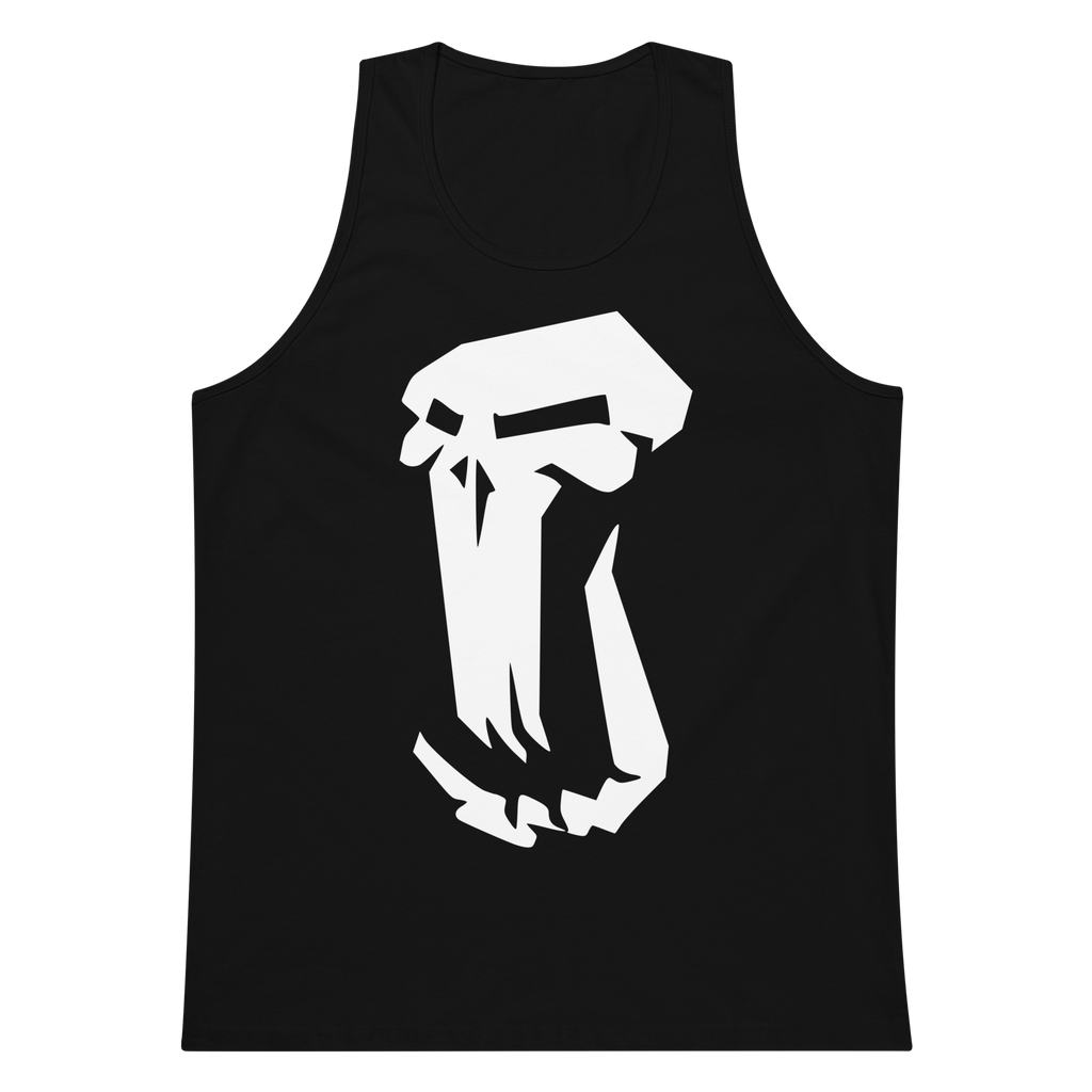 Black 100% airlume cotton t-shirt featuring classic fan-made fantasy-era trolls design. Item is a BRKDrip summer wear premium tank top with a vintage castle building blocks aesthetic.