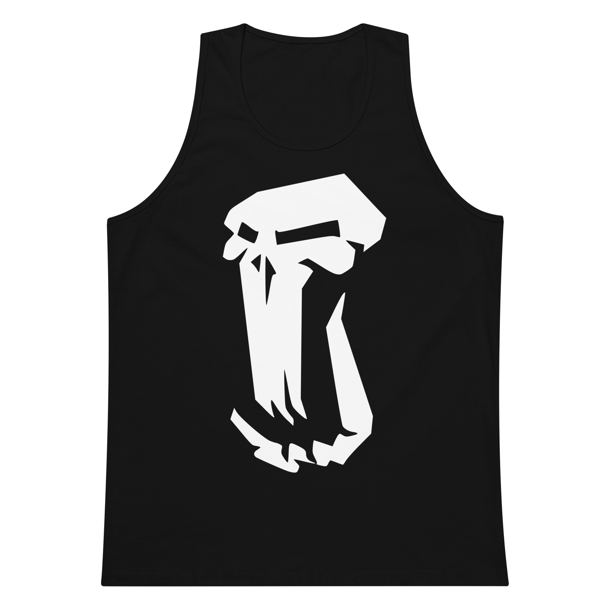 Black 100% airlume cotton t-shirt featuring classic fan-made fantasy-era trolls design. Item is a BRKDrip summer wear premium tank top with a vintage castle building blocks aesthetic.